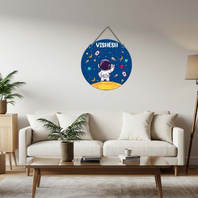 Personalized Space Theme Wall Hanging Decoration with Astronaut Design Kids Room Decor Wall Art Astronaut Theme Return Gift